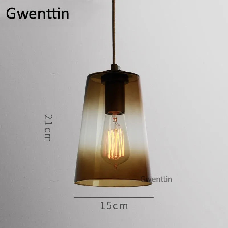 suspension moderne en verre teinté pour décoration intérieure - vue 17 sur 22