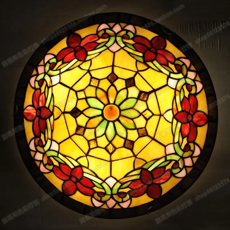 16 Inches European Rabbit Flower Children's Room Bedroom Bedroom Ceiling Glass Costume Jewelery Tiffanylamps Balcony - vue 3 sur 6