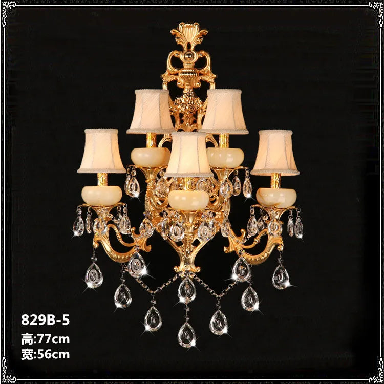 applique murale rétro à 5 bras en cristal pour intérieur élégant - vue 2 sur 12