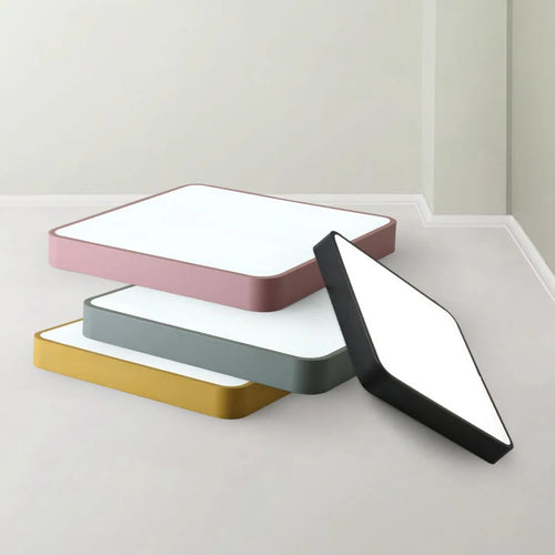 plafonnier led carré surface monté avec télécommande luminaire - vue 2 sur 12