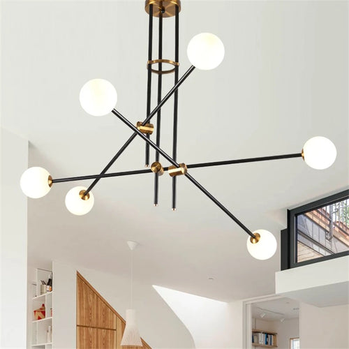 suspension magic beans design simple en verre et molécules - vue 3 sur 6