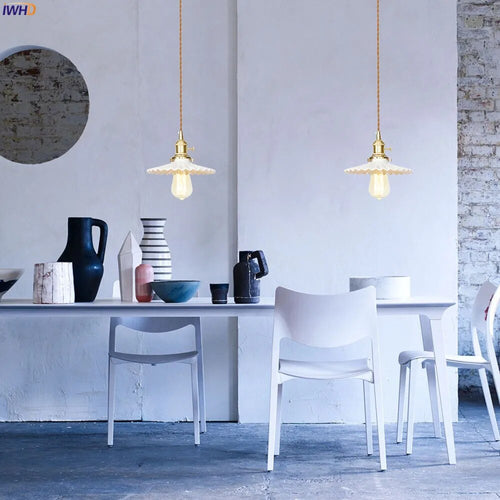suspension led moderne nordique maison cuivre verre - vue 2 sur 17