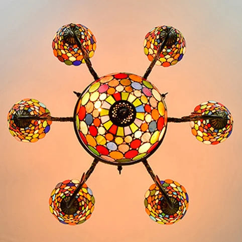 suspension en verre tiffany design moderne pour éclairage intérieur - vue 7 sur 6