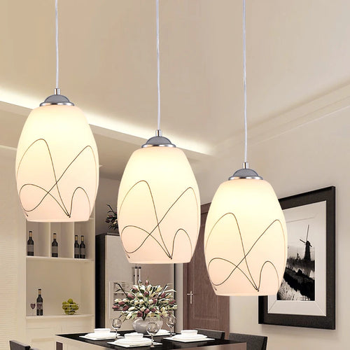 suspension led moderne en verre pour maison - vue 5 sur 9