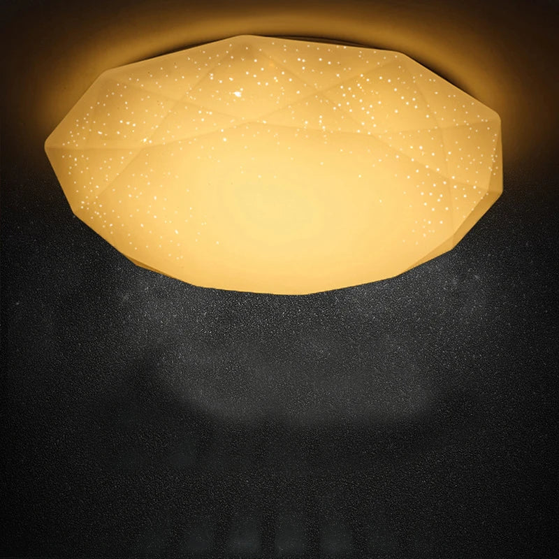 plafonnier nordique diamant étoile ciel leds acrylique moderne - vue 4 sur 6