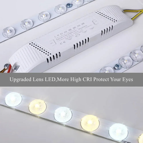 plafonnier led carré surface monté avec télécommande luminaire - vue 7 sur 12