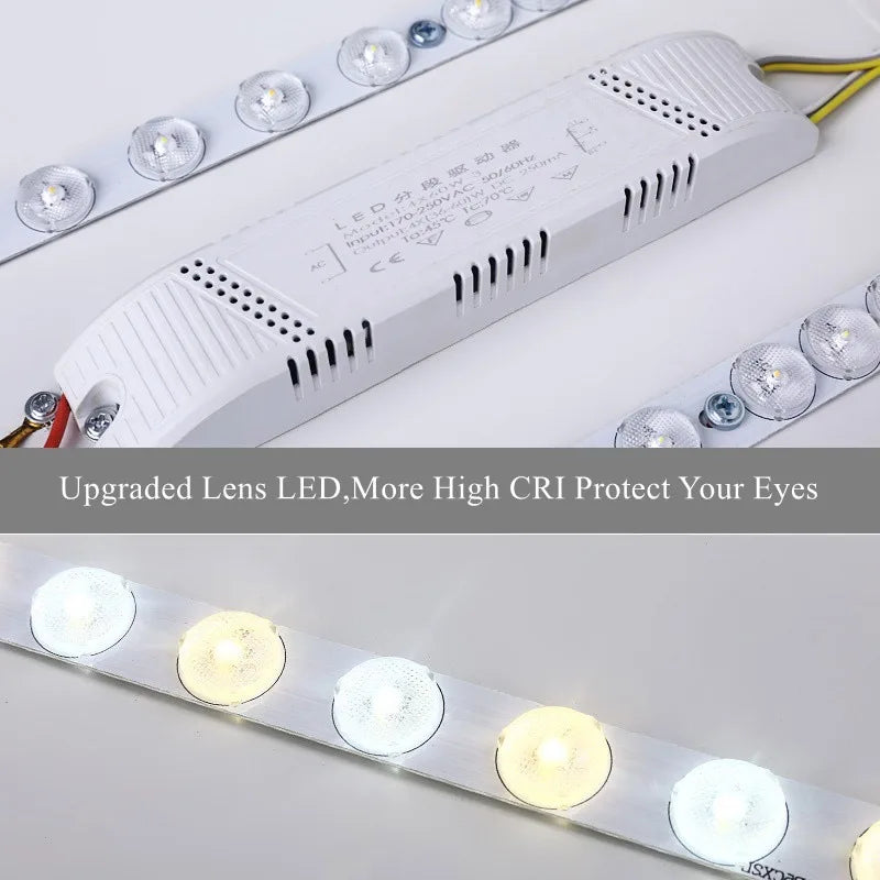 plafonnier led carré surface monté avec télécommande luminaire - vue 6 sur 12