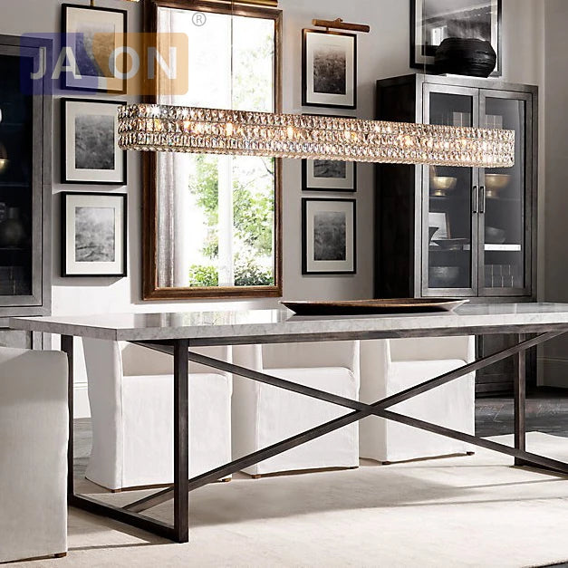 suspension en cristal rétro avec éclairage led élégant - vue 4 sur 6
