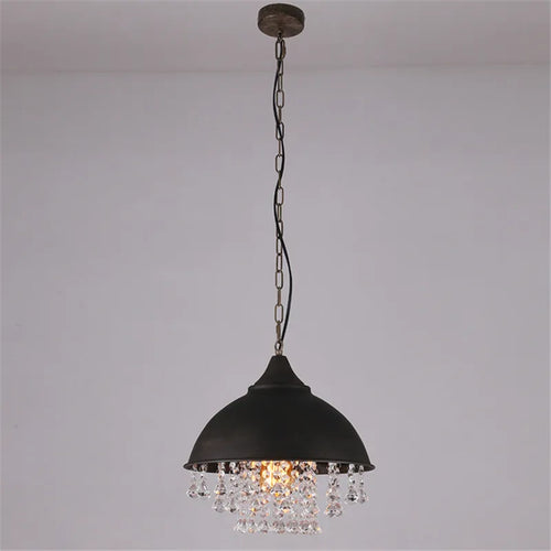 American style loft Vintage K9 crystal pendant light cover luxury lamp for Restaurant pendant lights,E27 Bulb