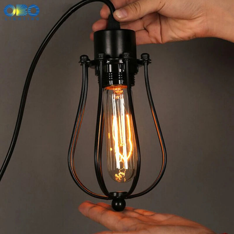 suspension vintage en métal noir pour éclairage intérieur - vue 5 sur 6