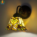 applique murale antique tiffany avec motif floral pour éclairage décoratif