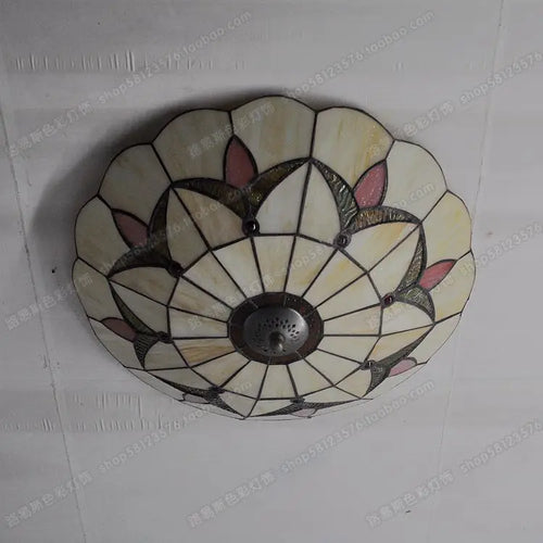 plafonnier antique en verre style tiffany pour décoration moderne - vue 6 sur 5