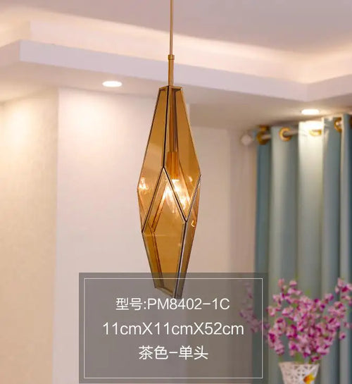 suspension art déco diamant pour éclairage intérieur et extérieur - vue 10 sur 15