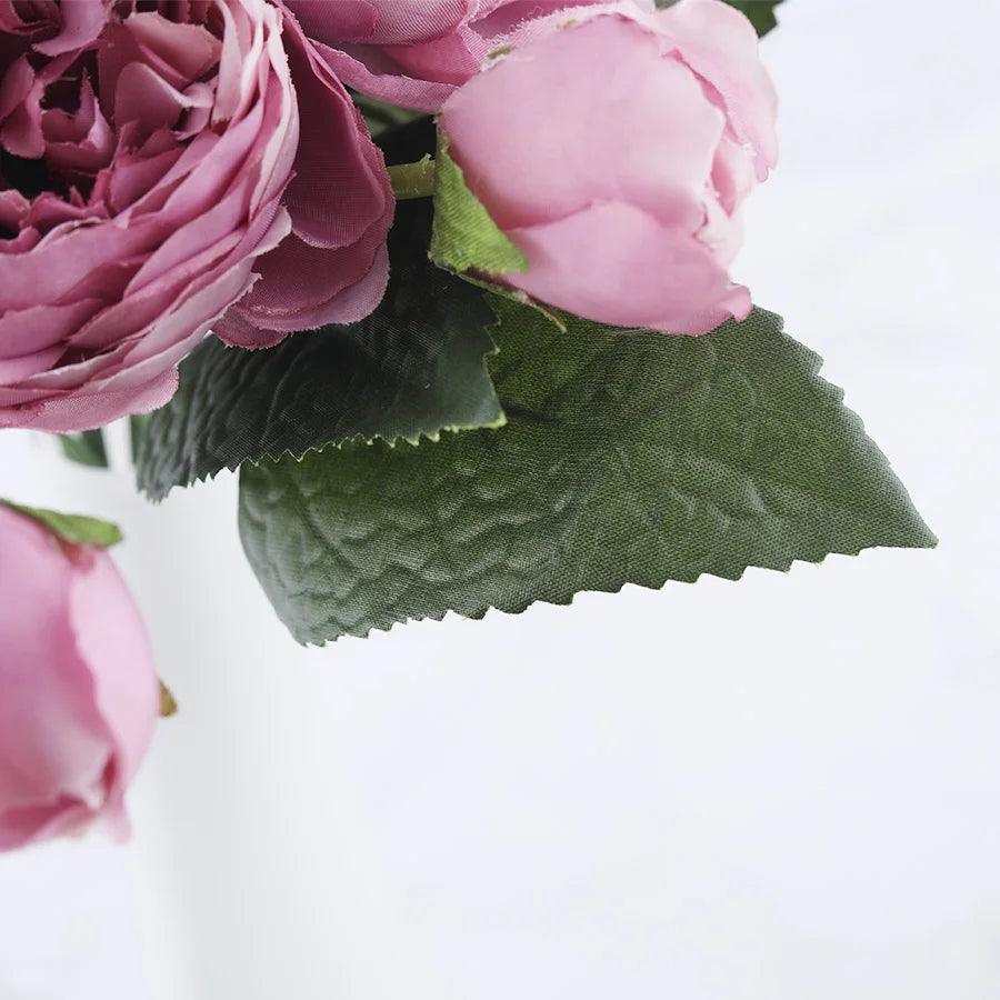 bouquet de fleurs artificielles de pivoines en soie pour décoration intérieure - vue 6 sur 18