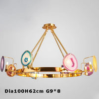 suspension design ronde en agate de fer moderne