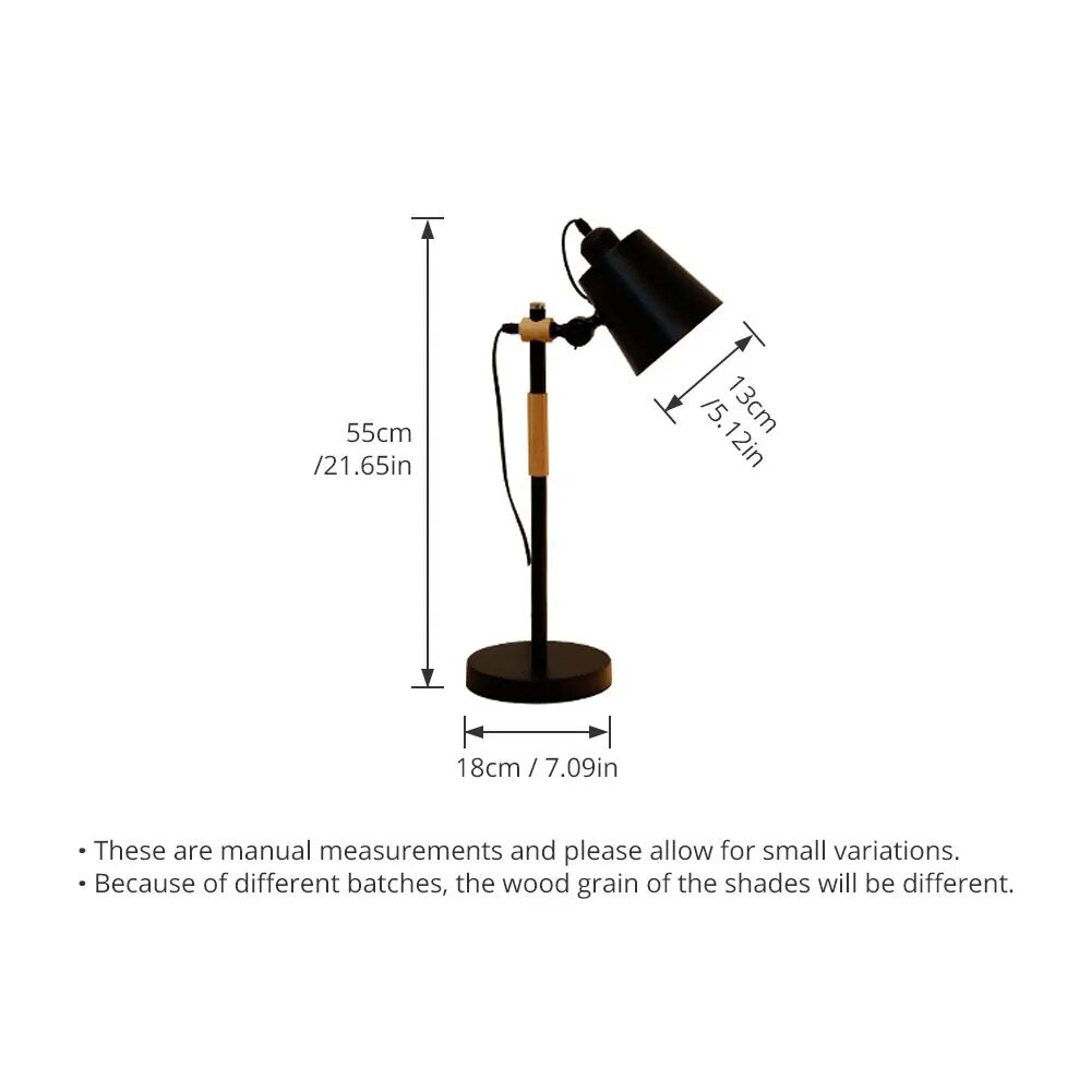 Lampe de bureau en bois métal moderne nordique - vue 4 sur 10