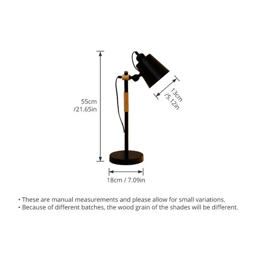 Lampe de bureau en bois métal moderne nordique - vue 5 sur 10