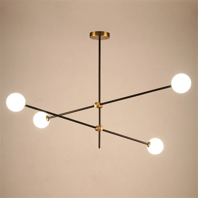 suspension magic beans design simple en verre et molécules - vue 6 sur 6