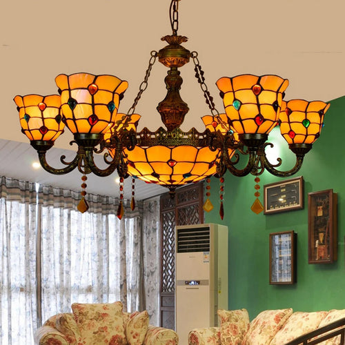 suspension en verre tiffany design élégant pour intérieur moderne - vue 4 sur 6