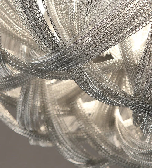 Plafonnier luxueux en aluminium avec pampilles et ampoule LED - vue 6 sur 6