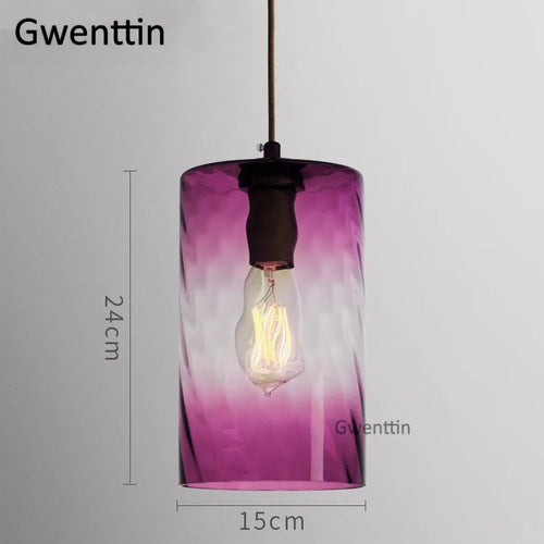 suspension moderne en verre teinté pour décoration intérieure - vue 13 sur 22