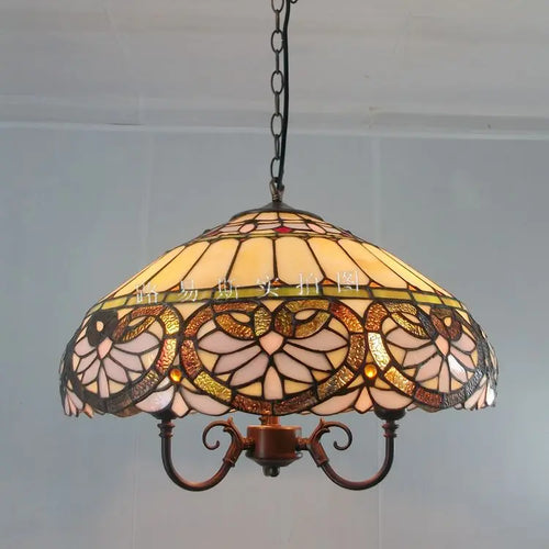 lustre en verre en forme de cœur style tiffany rétro pour restaurant