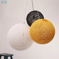 Suspension LED boule chanvre
