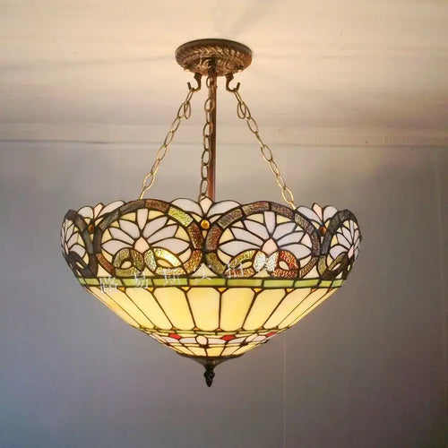 lustre antique style tiffany pour éclairage intérieur et extérieur - vue 9 sur 8