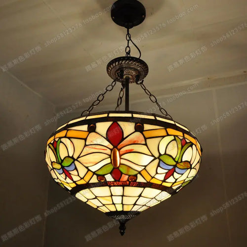 lustre rétro style européen lampes tiffany pour décoration intérieure - vue 4 sur 6