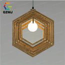 suspension vintage en bois style campagnard américain led