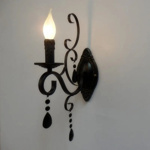 applique murale en cristal et métal style classique européen - vue 2 sur 6