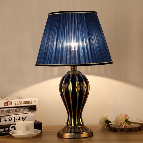 lampe de bureau antique américaine en céramique peinte à la main - vue 3 sur 9