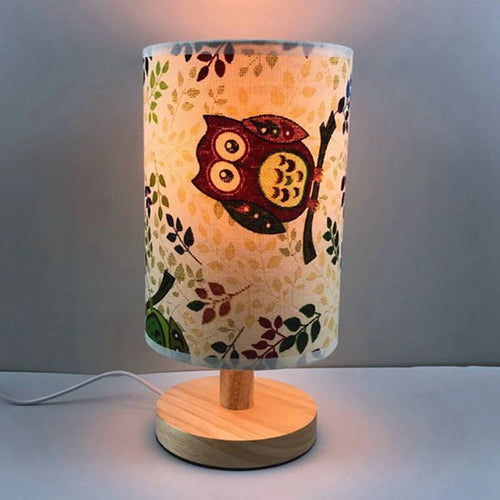 lampe de bureau led minimaliste moderne en tissu et bois usb - vue 5 sur 9