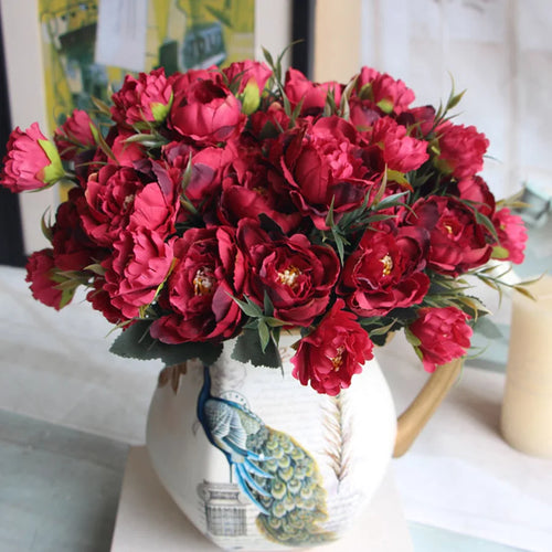 bouquet shabby chic en soie pour mariage et décoration intérieure - vue 4 sur 11