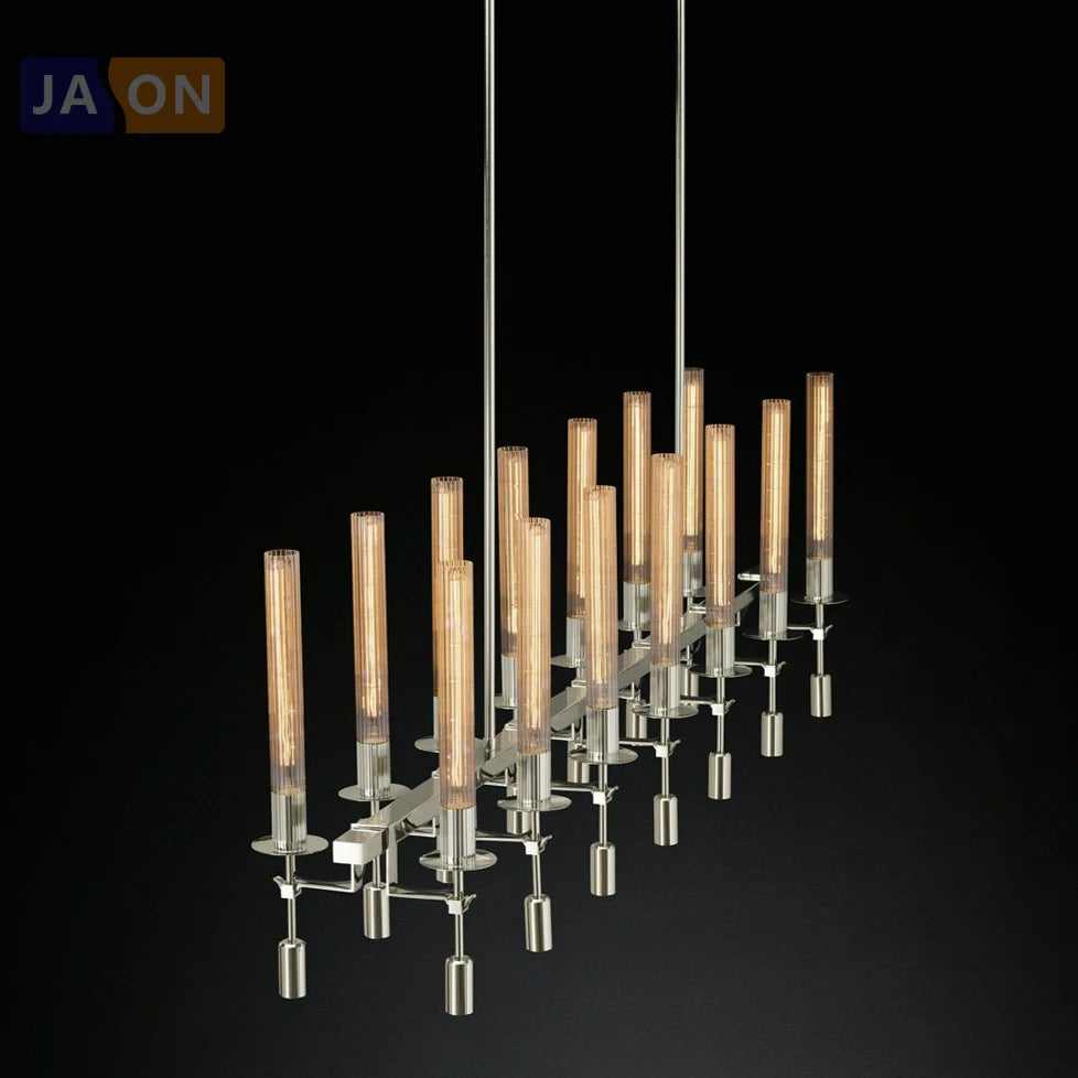 suspension vintage en fer et verre design personnalisé - vue 2 sur 12