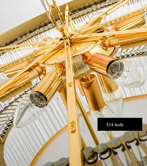 lustre suspendu moderne en verre cristal design élégant - vue 6 sur 6