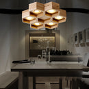 suspension en bois acrylique design nid dabeille pour intérieur