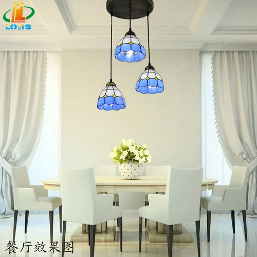 lampe de table tiffany moderne trois niveaux éclairage dôme décoratif - vue 9 sur 10