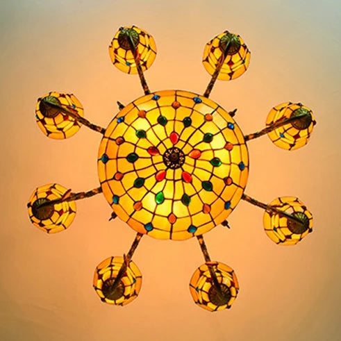 suspension en verre tiffany design élégant pour intérieur moderne - vue 6 sur 6