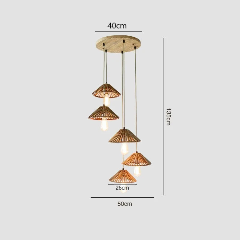 suspension en bambou style japonais pour décoration intérieure - vue 8 sur 10