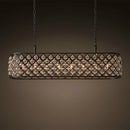 lustre rectangulaire en cristal noir pour éclairage suspendu