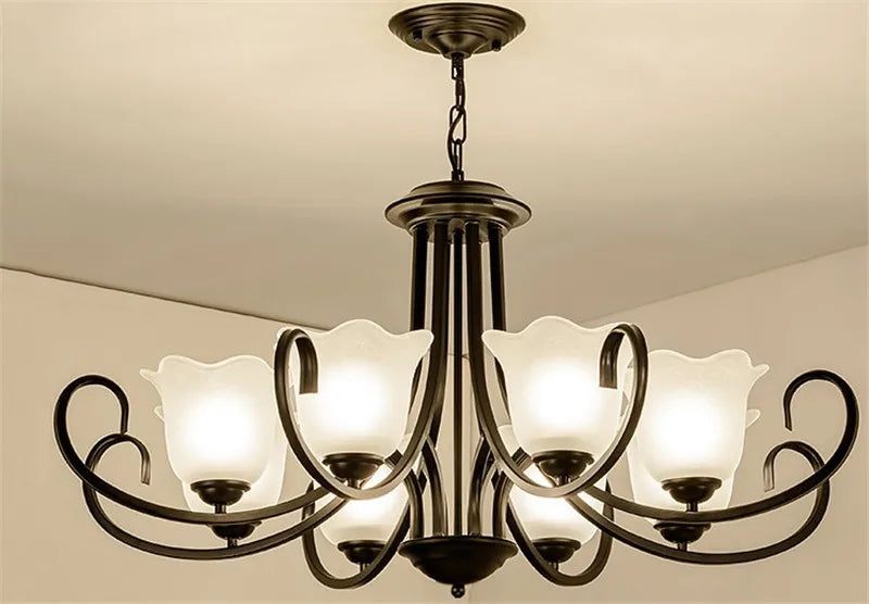 lustre suspendu en verre pour éclairage intérieur moderne - vue 10 sur 11
