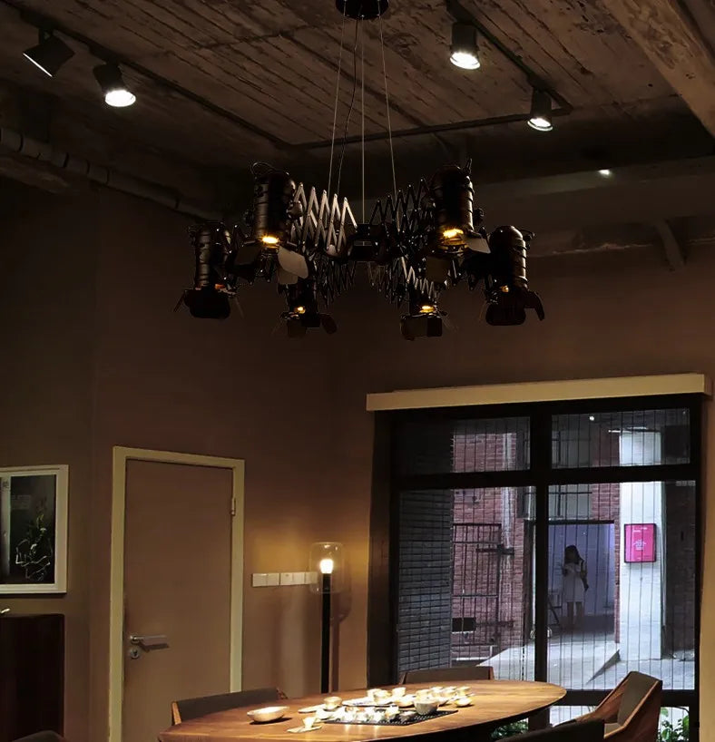 lustre industriel vintage créatif pour bar et restaurant - vue 3 sur 6