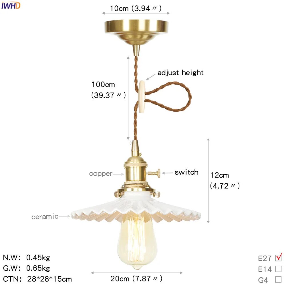 suspension led moderne nordique maison cuivre verre - vue 11 sur 17