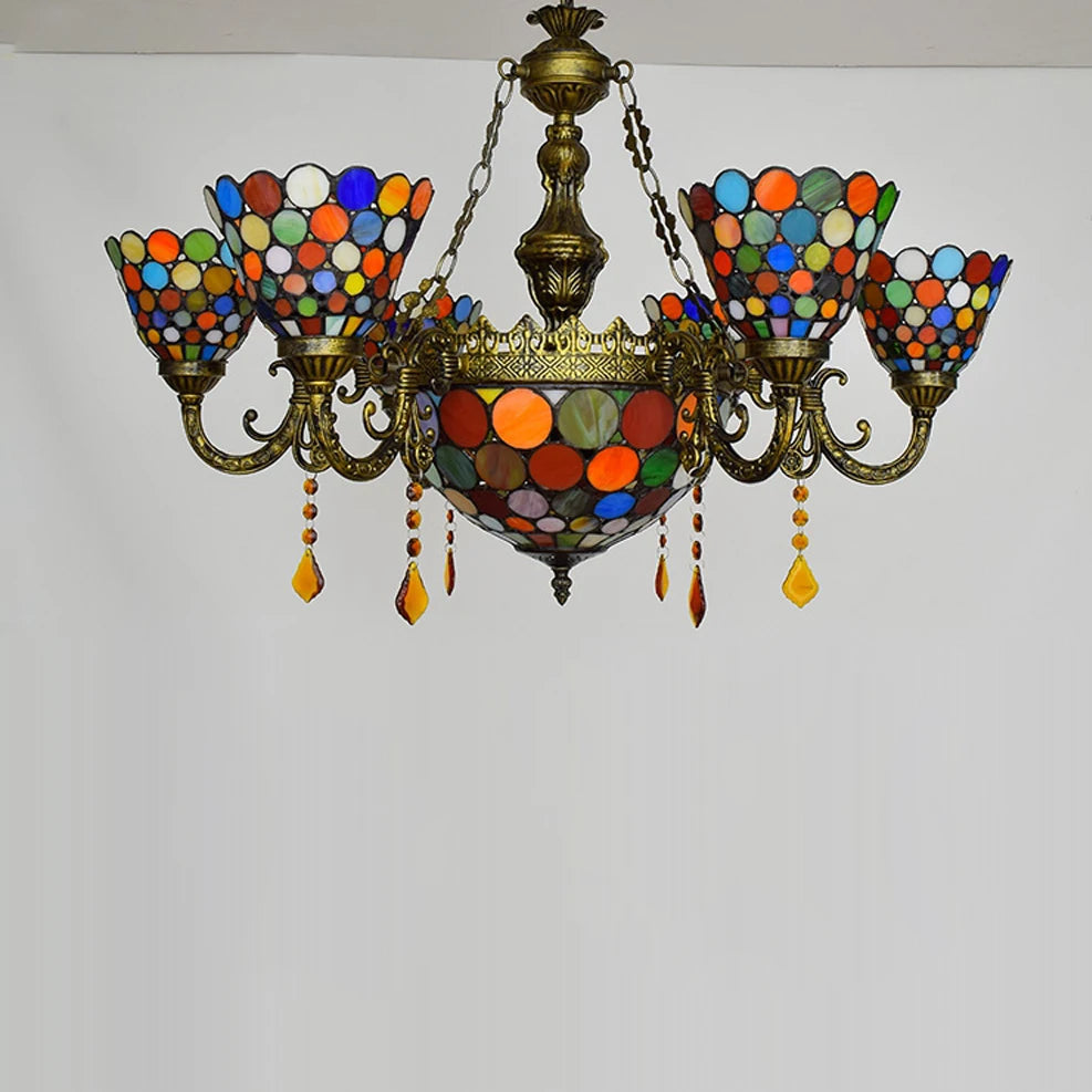 suspension en verre tiffany design moderne pour éclairage intérieur - vue 5 sur 6