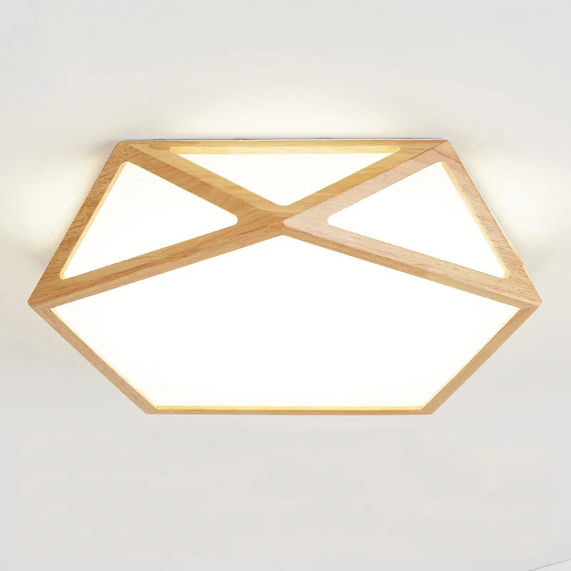 plafonnier led en bois créatif pour éclairage général - vue 4 sur 6