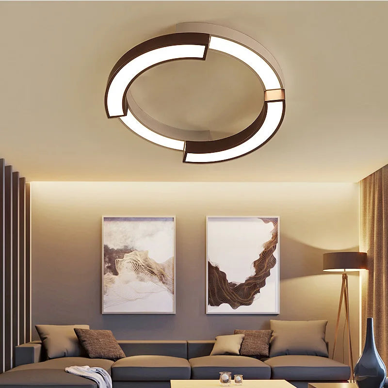 plafonnier led moderne superposition suspension maison - vue 6 sur 10
