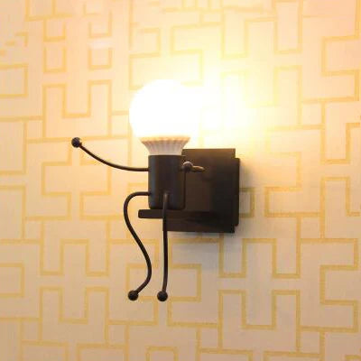 applique murale led en fer avec poupée de dessin animé nordique pour enfants - vue 9 sur 12