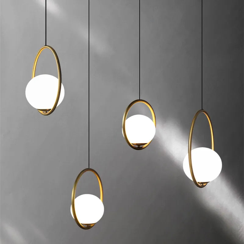 lustre à led rétro en verre pour décoration intérieure - vue 1 sur 13