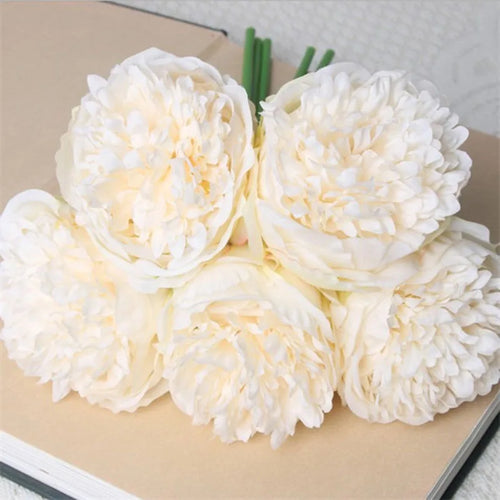lot de 5 pivoines artificielles pour mariage et décoration intérieure - vue 19 sur 18
